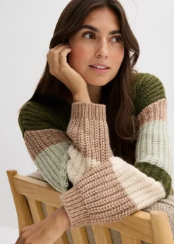 Gilet en grosse maille à dégradé de couleurs