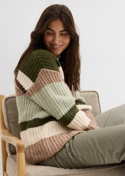 Gilet en grosse maille à dégradé de couleurs