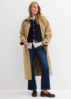 Gilet en grosse maille avec boutons martelés