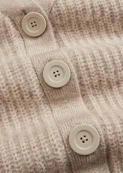 Gilet en grosse maille côtelée brillante