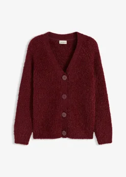 Gilet en grosse maille côtelée brillante