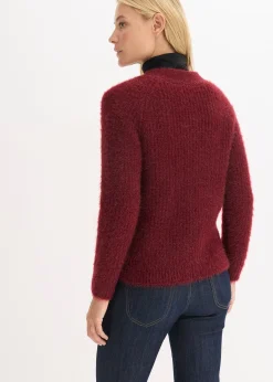 Gilet en grosse maille côtelée brillante