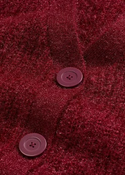 Gilet en grosse maille côtelée brillante