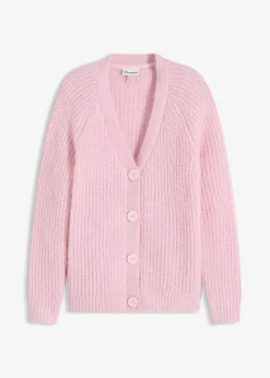 Gilet en grosse maille côtelée brillante