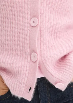 Gilet en grosse maille côtelée brillante