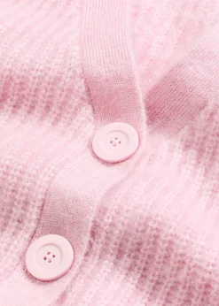 Gilet en grosse maille côtelée brillante