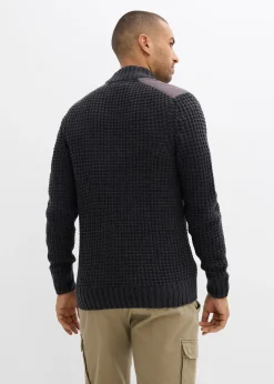 Gilet en grosse maille point de riz avec poche poitrine