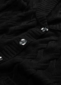 Gilet en maille à col châle et motif torsadé