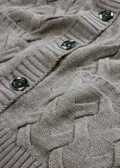 Gilet en maille à col châle et motif torsadé