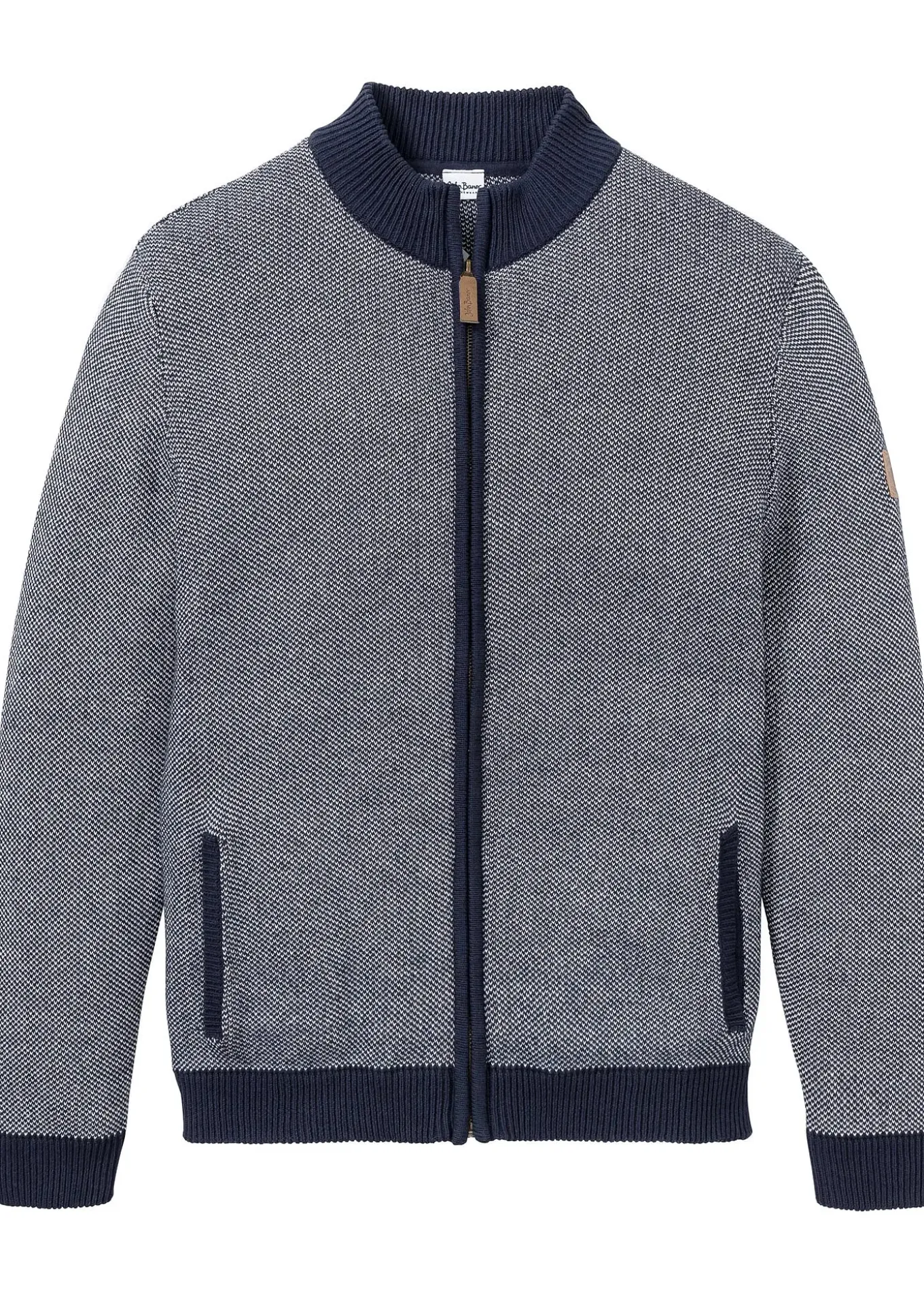 Gilet en maille 100% coton à col montant