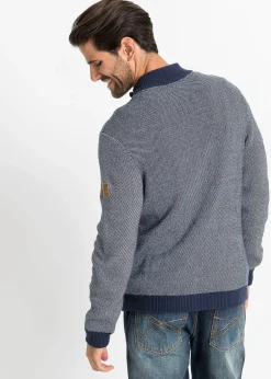 Gilet en maille 100% coton à col montant