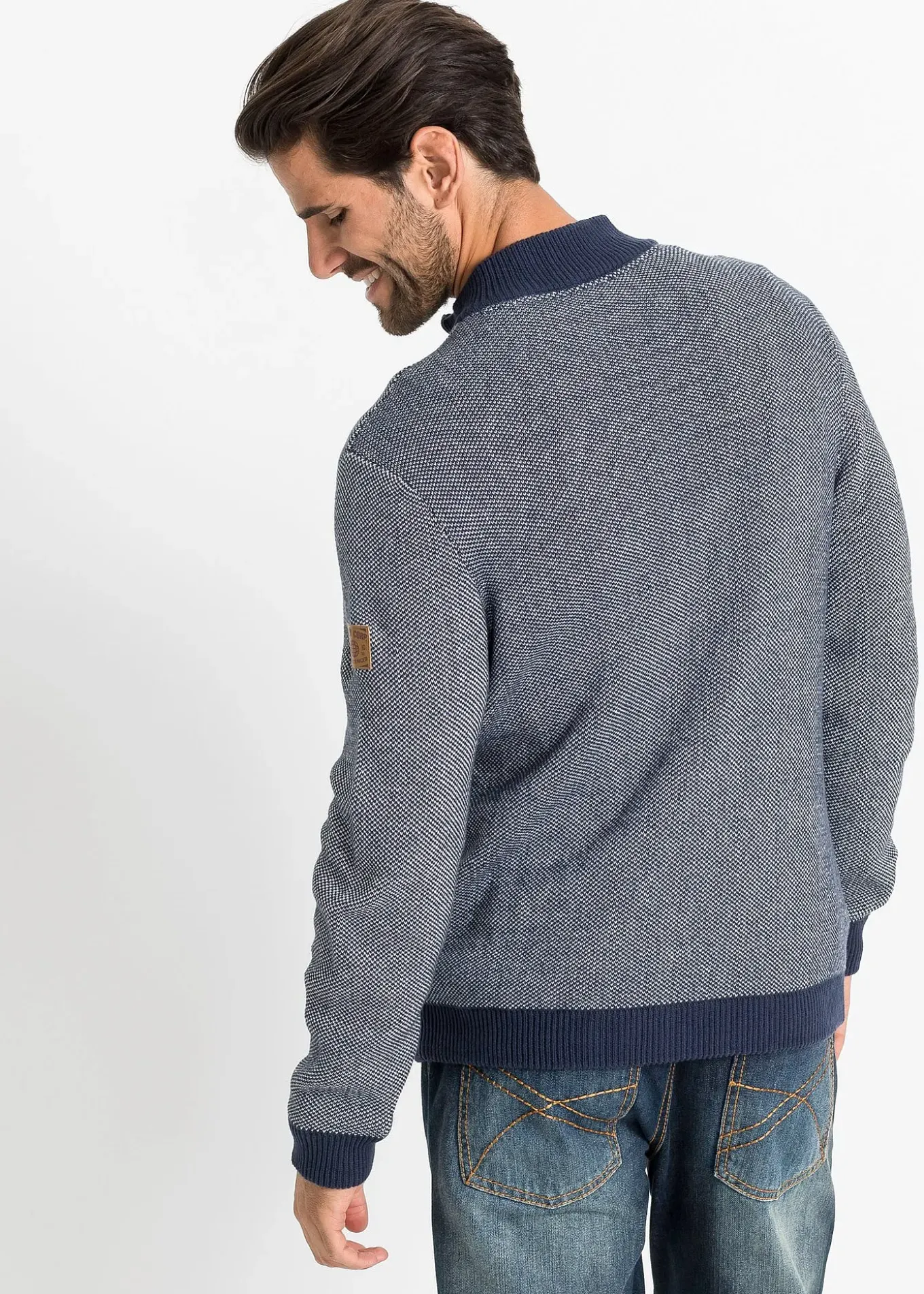 Gilet en maille 100% coton à col montant