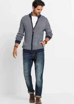 Gilet en maille 100% coton à col montant