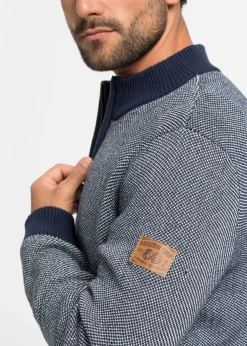 Gilet en maille 100% coton à col montant