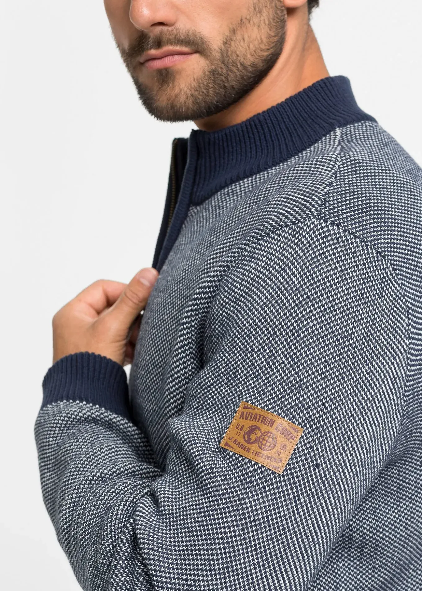 Gilet en maille 100% coton à col montant