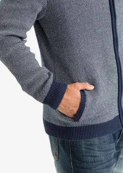 Gilet en maille 100% coton à col montant