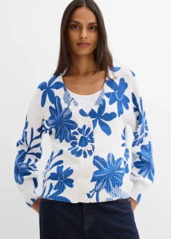 Gilet en maille à imprimé floral