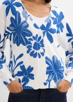 Gilet en maille à imprimé floral