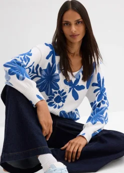 Gilet en maille à imprimé floral