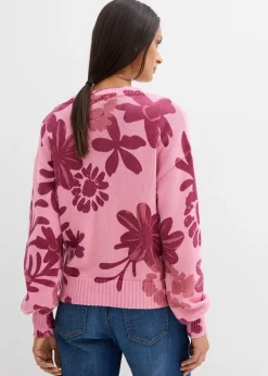 Gilet en maille à imprimé floral