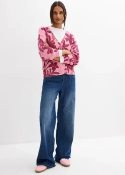 Gilet en maille à imprimé floral