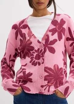 Gilet en maille à imprimé floral