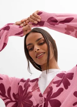 Gilet en maille à imprimé floral