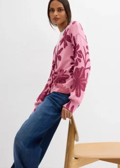 Gilet en maille à imprimé floral