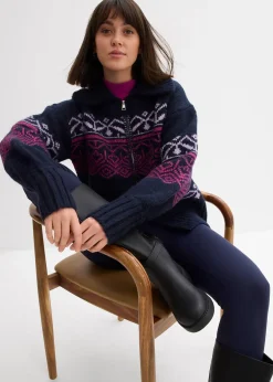 Gilet en maille à motif norvégien