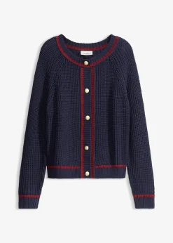 Gilet en maille à rayures contrastantes