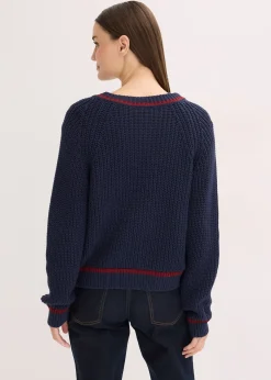 Gilet en maille à rayures contrastantes