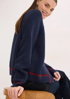 Gilet en maille à rayures contrastantes