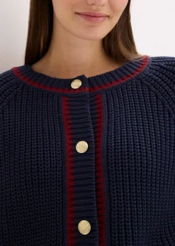 Gilet en maille à rayures contrastantes