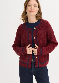 Gilet en maille à rayures contrastantes