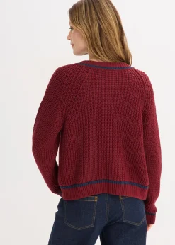 Gilet en maille à rayures contrastantes