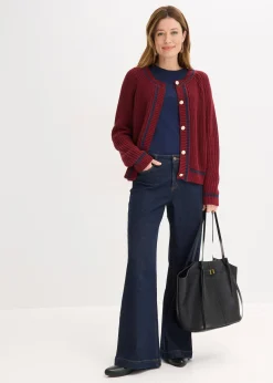 Gilet en maille à rayures contrastantes