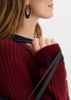 Gilet en maille à rayures contrastantes