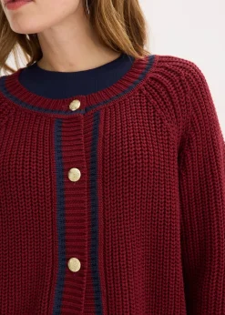 Gilet en maille à rayures contrastantes