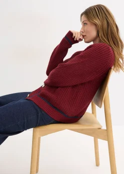 Gilet en maille à rayures contrastantes