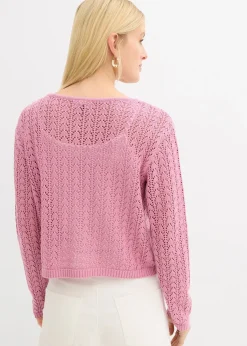 Gilet en maille ajourée 100% coton