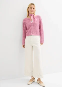 Gilet en maille ajourée 100% coton