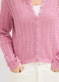 Gilet en maille ajourée 100% coton