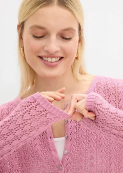 Gilet en maille ajourée 100% coton