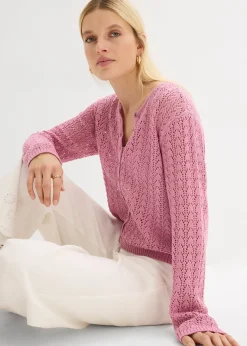 Gilet en maille ajourée 100% coton