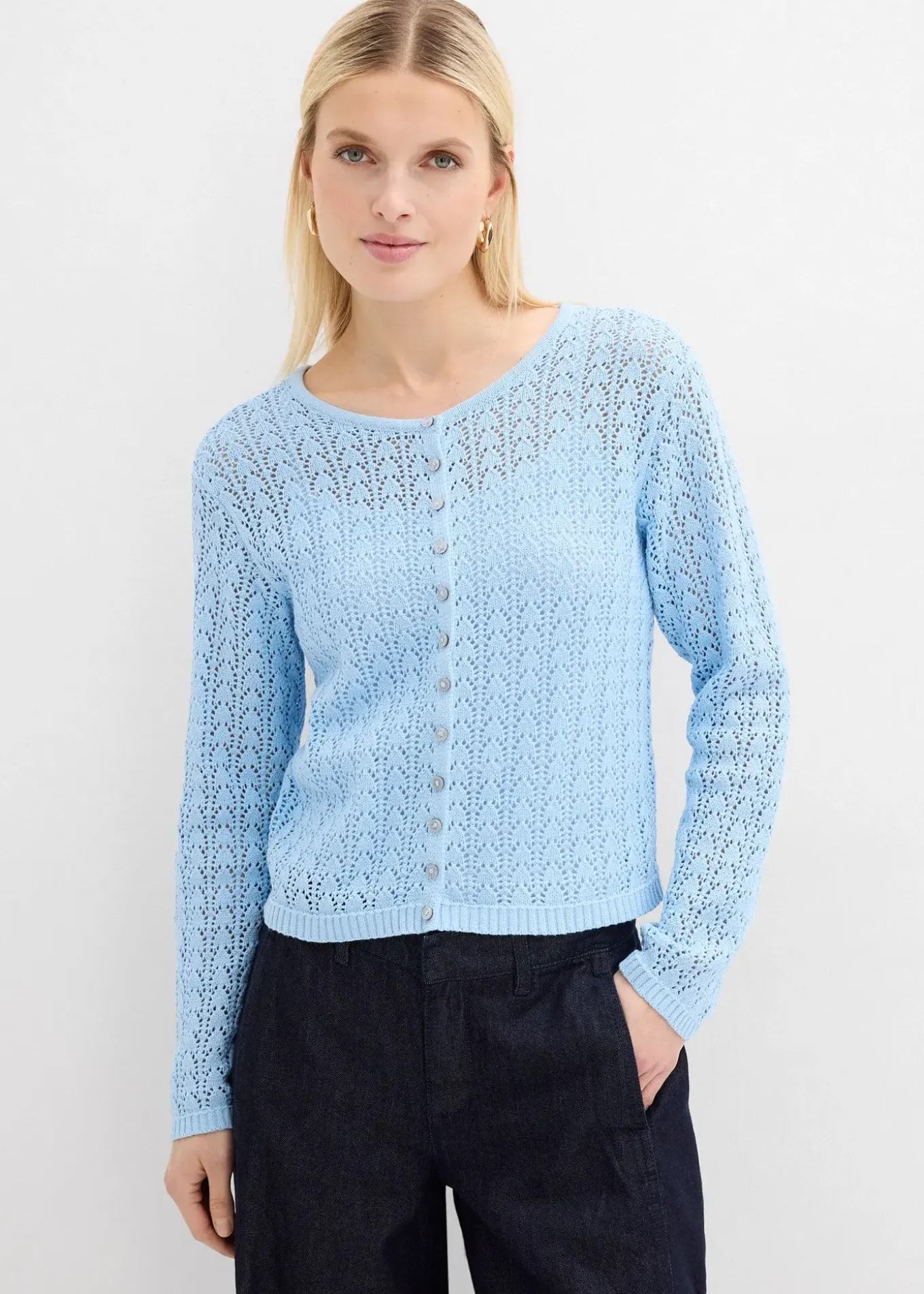 Gilet en maille ajourée 100% coton