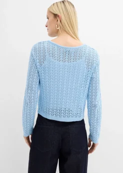 Gilet en maille ajourée 100% coton