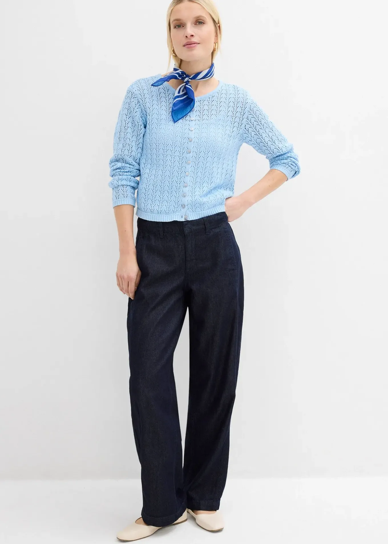 Gilet en maille ajourée 100% coton