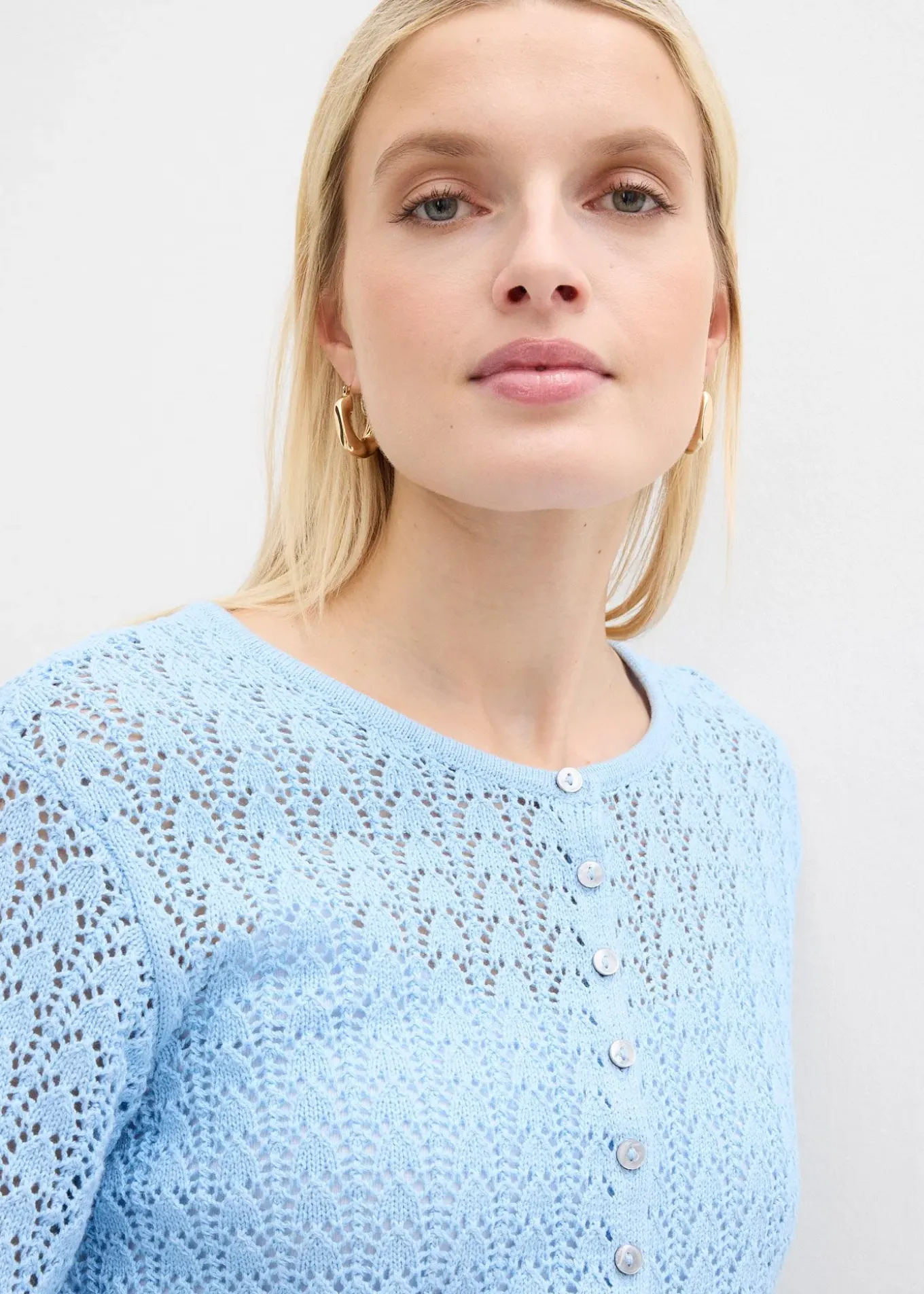 Gilet en maille ajourée 100% coton