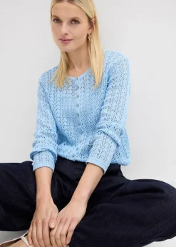 Gilet en maille ajourée 100% coton