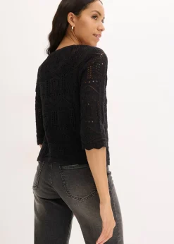 Gilet en maille ajourée à nouer